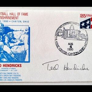 Ted Hendricks Oakland Raiders Signed Pro Football Hall of Fame Enshrinement  Canton, Ohio August 4, 1990 First Day Cover (PSA)-Free Shipping