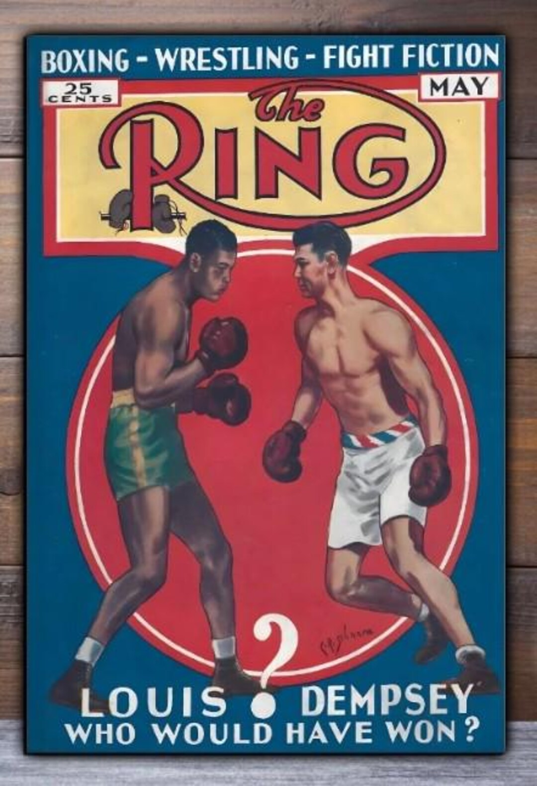 Joe Louis Jack Dempsey Ring Magazine Cover 8x12 High Quality Metal ...