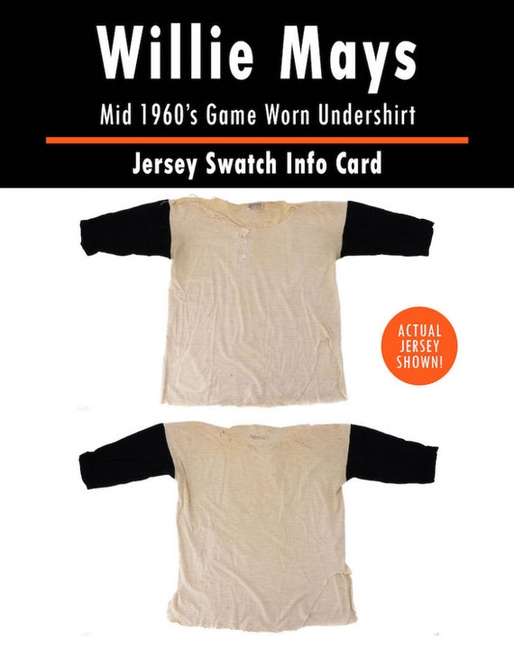 MemorabiliaByChris Willie Mays 1960's San Francisco Giants Game-Worn Shirt Swatch Box Authenticated by Photo Match & Grading (PMG)