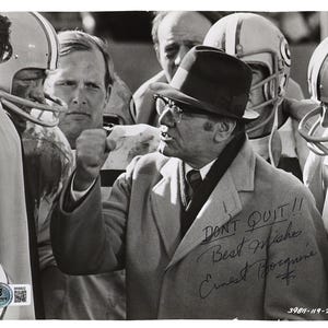 Ernest Borgnine Iconic Actor Signed the 1973 Movie Legend in Granite Portrayed Vince Lombardi 8x10 Photo & Inscribed (Beckett)-Free Shipping