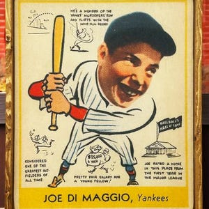 1938 Joe DiMaggio Goudey Heads Up 20&quot;x24&quot; Wood Baseball Card Reproduction Display in a Rustic Wood Frame-Free Shipping