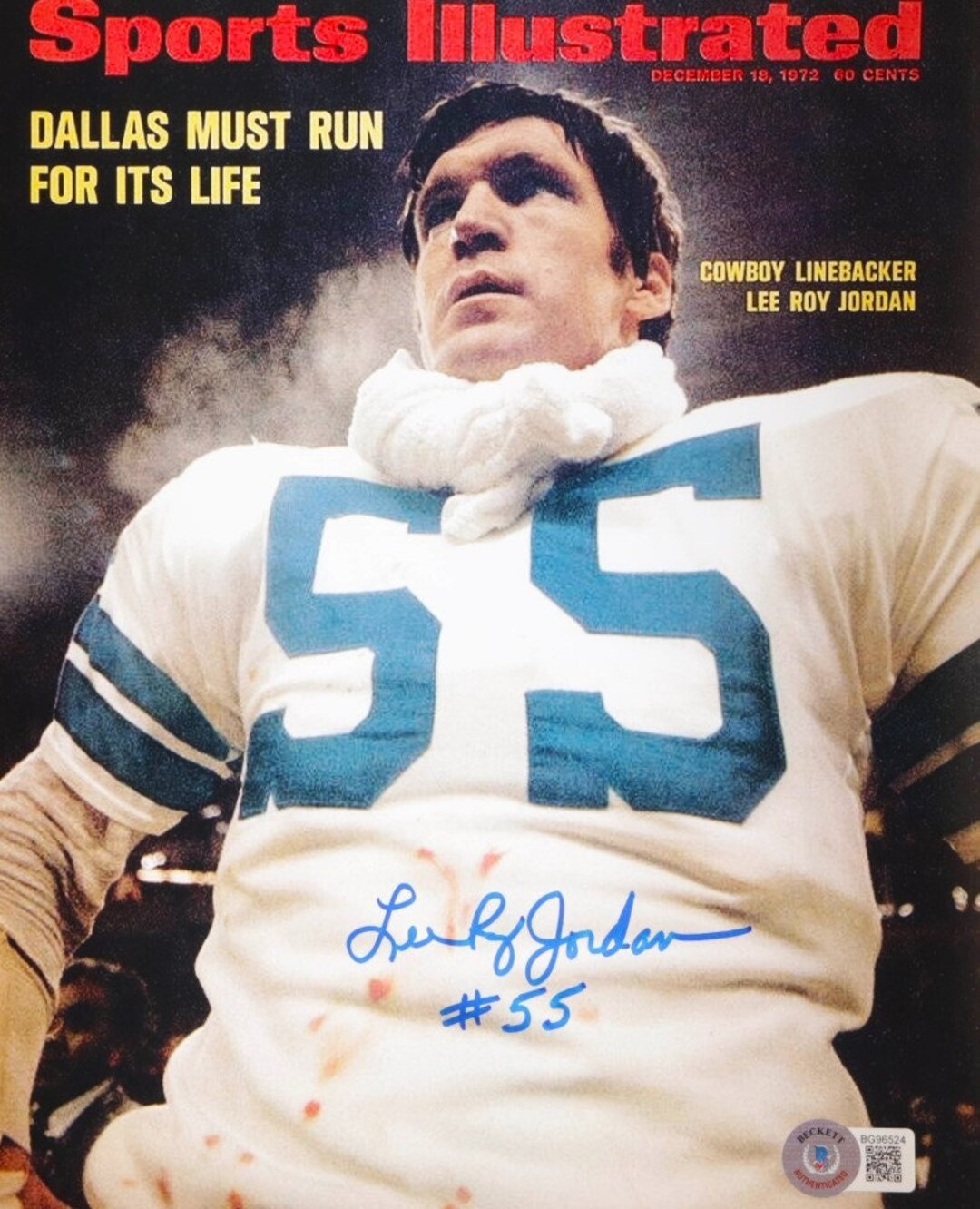 Lee Roy Jordan Dallas Cowboys Signed 8x10 Photo beckett Free Shipping Etsy