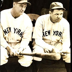 Babe Ruth and Lou Gehrig NY Yankees 18&quot;x24&quot; Poster Black and White Print-Free Shipping