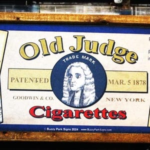Old Judge Baseball Card 6x24 Wood Advertisement Sign Display in a Rustic Wood Frame- Free Shipping
