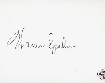 Warren Spahn Boston / Milwaukee & Hall of Famer Signed 3x5 Index Card (Sure Shot Promotions COA)-Free Shipping