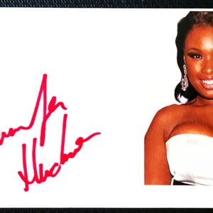 Jennifer Hudson Academy and Grammy Award Winner Actress & Singer Signed 3.5 x 5 Index Card with Photo/Black Frame  (JSA COA)-Free Shipping