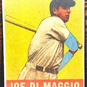 Joe DiMaggio 1948 Leaf Card 8x10 Print Direct to Birch Wood Sign Display Vintage Photo- Free Shipping