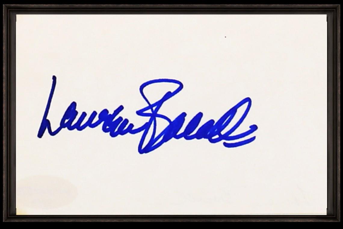Lauren Bacall Award Winning and Legendary Actress Signed 3x5 Cut in a ...