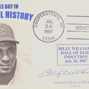 Billy Williams Chicago Cubs Signed July 26,1987 Hall of Fame Induction FDC Envelope LE of 200  (PSA)-Free Shipping