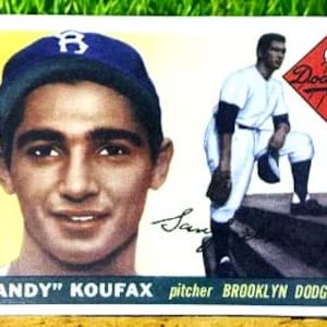 1955 Sandy Koufax 8.5&quot;x12&quot;x3/4&quot; Birch Wood Vintage Baseball Card Sign Display- Free Shipping