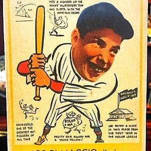 Joe DiMaggio 1938 Goudey Heads Up 8x10 Print Direct to Birch Wood Sign Display Vintage Photo- Free Shipping