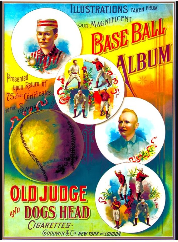 old tobacco baseball cards 1880's Old Judge Tobacco Rounds Baseball Card Advertisement 18
