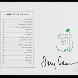 Tommy Aaron Former PGA Golfer Signed 5x6 Augusta National Golf Club Scorecard (JSA)- Free Shipping