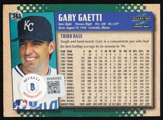Gary Gaetti Kansas City Royals Signed 1995 Score Card 343 