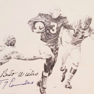 Tony Canadeo Green Bay Packers (1941-1944. 1946-1952) Halfback and Hall of Famer Signed 3x5 Postcard (PSA/DNA)- Free Shipping