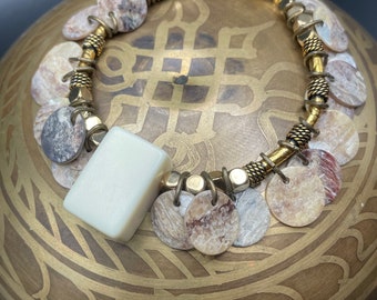 White Dragon / 4 Bamboo Mahjongg Tile Reversible Bracelet