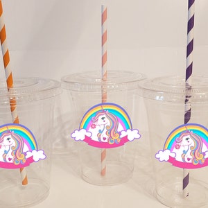 Unicorn Straw Topper- Blue white – Etch and Ember