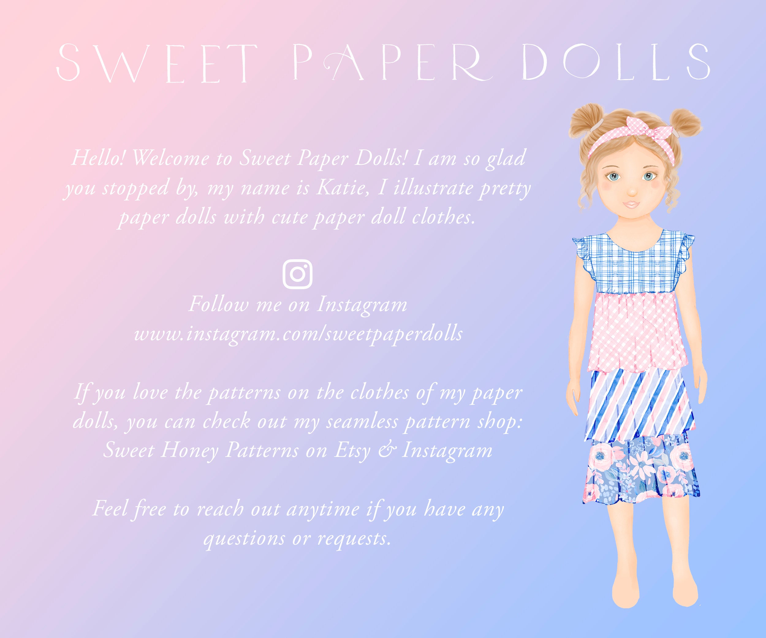 Paper Doll Printable Paper Dolls Paper Doll Pdf Pretty - Etsy