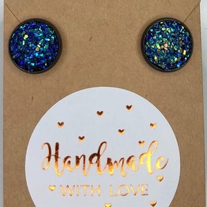 Pendientes Vintage Druzy Stud Hipoalergénicos 12mm