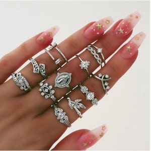 Vintage 11 pcs Boho stackable ring set