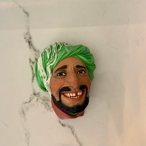 Vintage Bosson Chalkware Head KURD 1966 Made In England