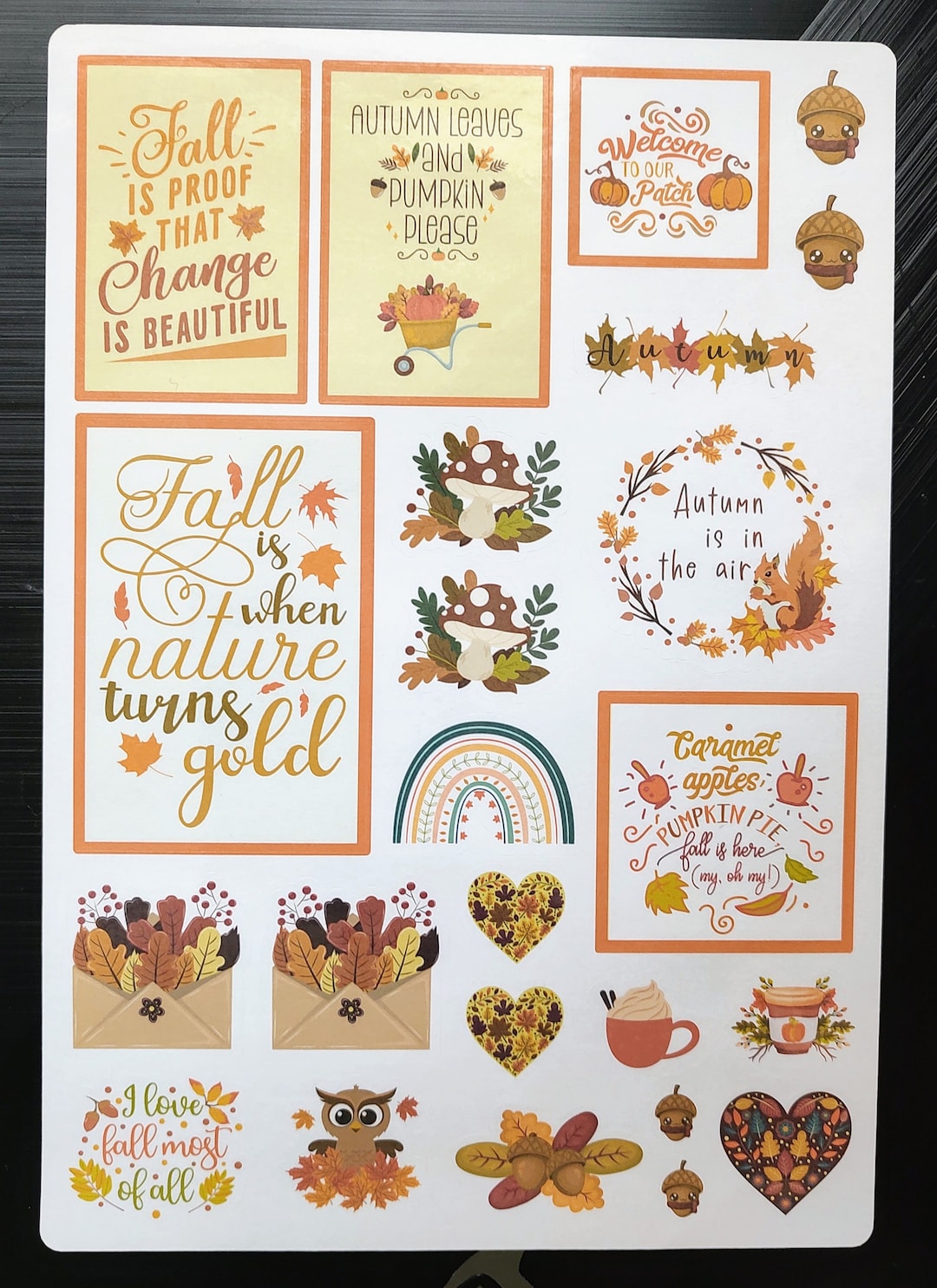 Autumn Fall Stickers, Large Sticker Sheet. for Desk, Journal, Projects ...