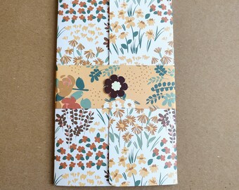 5x8" notebook with autumn/fall cover. Lined notebook / journal / notepad. For office, school, college, desk, work.