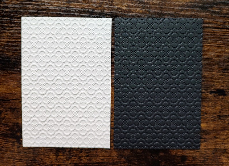 6 Pack of Embossed Card Stock Pieces, 6x4, Black and White, Various