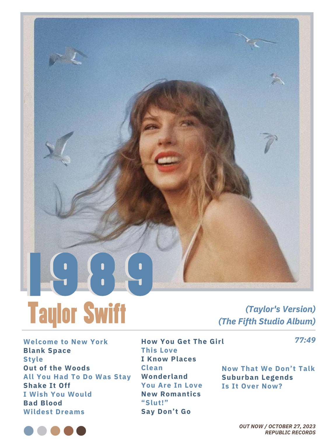 1989 Taylor's Version Poster, DIGITAL DOWNLOAD, Taylor's 1989 Taylor's Version Poster, DIGITAL DOWNLOAD, Taylor's