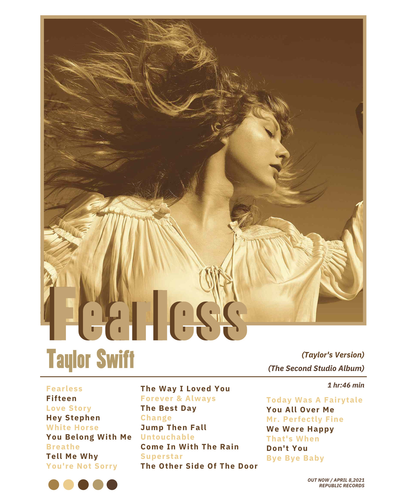 新規購入 Fearless Taylor Swift Album Poster, DIGITAL PRINT, Taylor's ミュージシャン