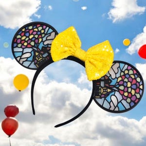 Stained Glass Up Balloons House Mickey Ears - Disney Pixar Inspired Headband - Adventure Is Out There 3D Printed Theme Park Accessory