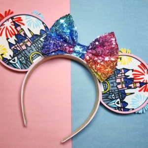 3D Printed Castle Mouse Ears |  Sleeping Beauty Princess Mickey Ears | Walt Theme Park Fireworks Minnie Ears