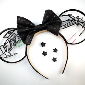 Star Wars Mouse Ears | Tie Fighter X-Wing Minnie Ears |  3D Printed Custom Disney Ears