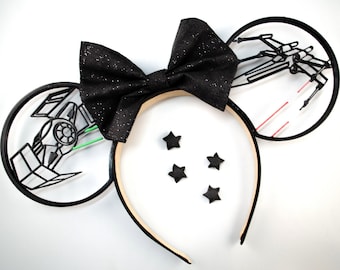 Star Wars Mouse Ears | Tie Fighter X-Wing Minnie Ears |  3D Printed Custom Disney Ears