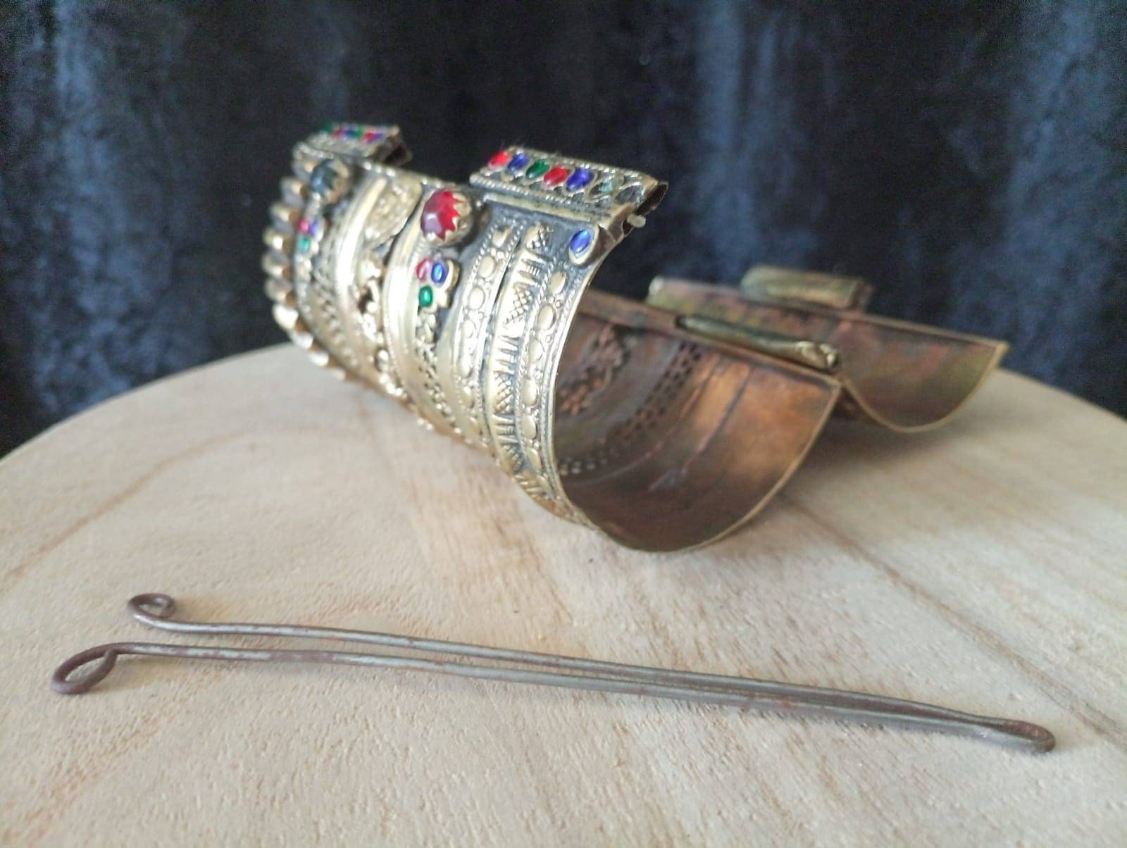 Vintage Cuff Bracelet Glassware Ats Fcbd Tribal Fusion