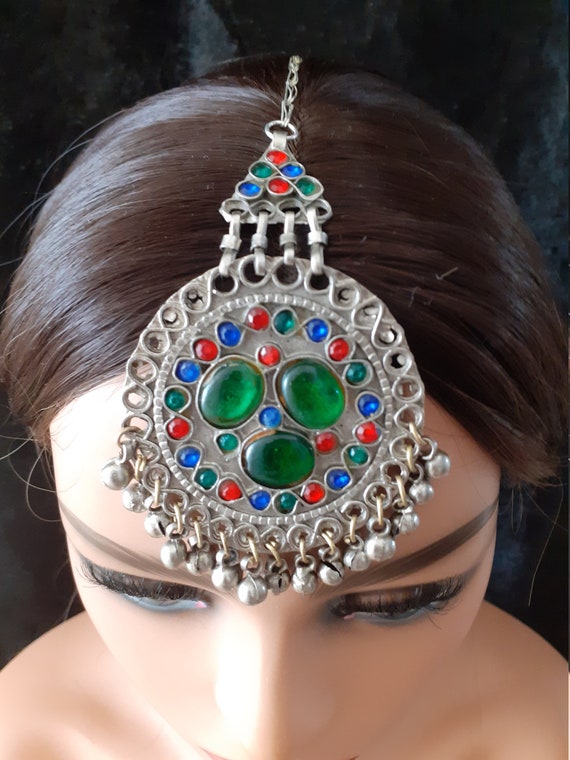 head jewel headpiece tikka kuchi tribal medallion… - image 1