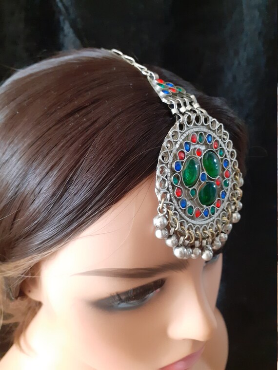 head jewel headpiece tikka kuchi tribal medallion… - image 3