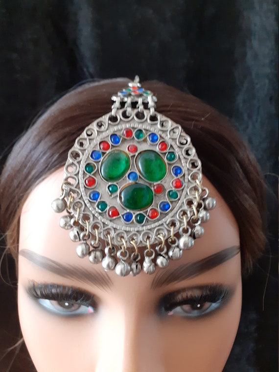 head jewel headpiece tikka kuchi tribal medallion… - image 2