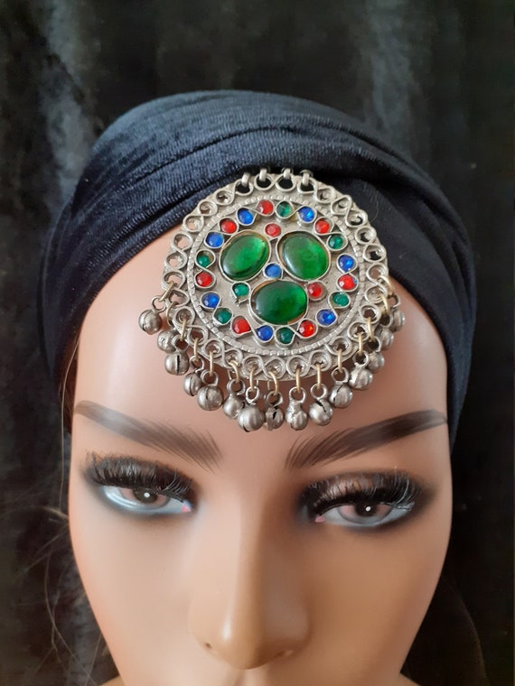 head jewel headpiece tikka kuchi tribal medallion… - image 4