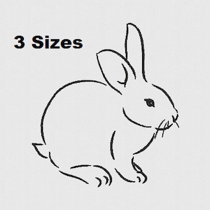 Rabbit Outline Embroidery Machine Design