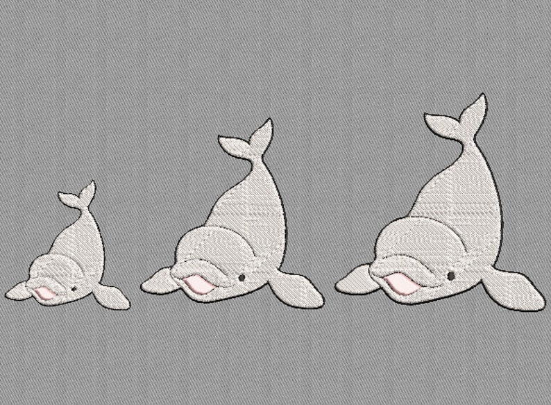 Beluga Whale Embroidery Machine Design - Etsy