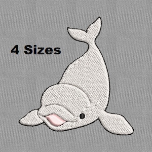 Beluga Whale Embroidery Machine Design
