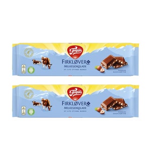 Freia Firkløver 2 Pack - Freia Milk Chocolate with Chopped Hazelnuts 200 grams - (2 Pk)