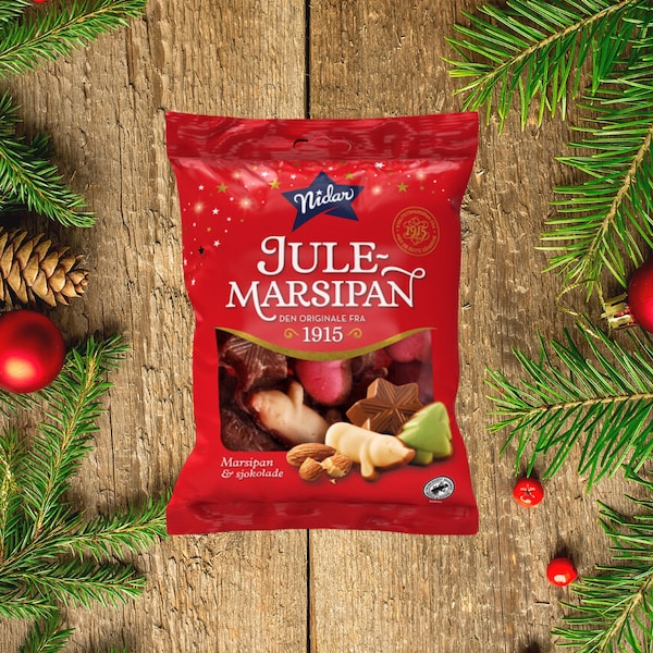 Nidar Julemarsipan og Sjokoladepose 130g (4.5 oz) - Nidar Christmas Marzipan and Chocolate Bag