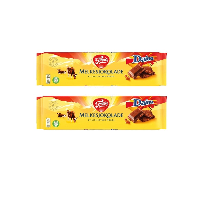 Freia Melksjokolade Daim 2 Pack Freia Milk Chocolate with Daim 200 grams 2 Pack image 1