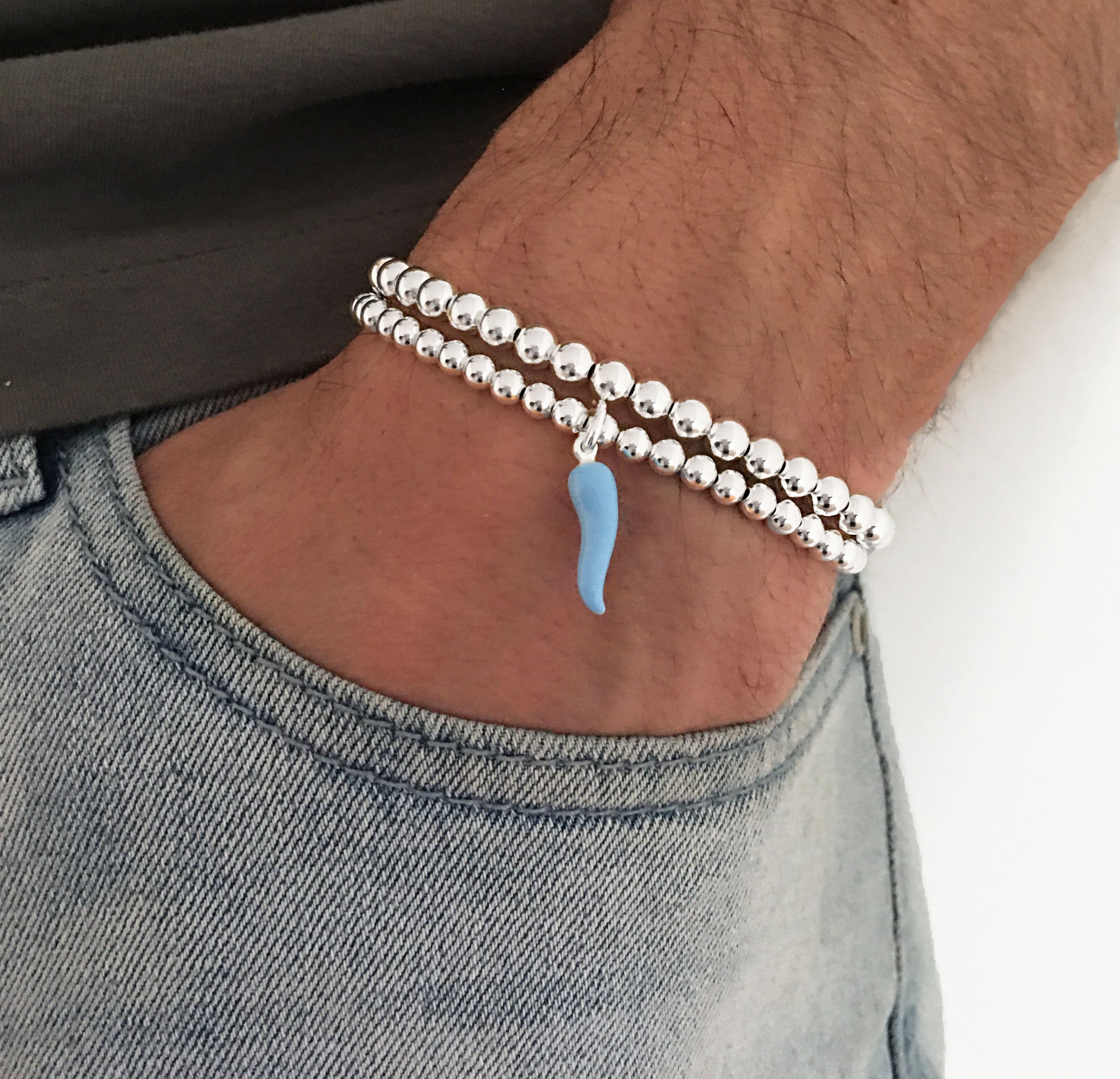 Amazon.com: Dankadi Classic Men's Silver Jewelry Bracelet 100% 925 Sterling  Silver Bracelet Glossy Brand Bracelet 10MM 7