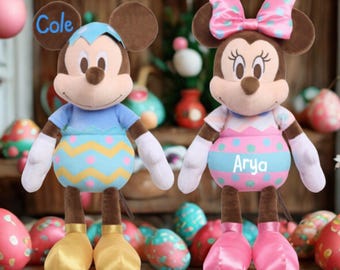 Personalized Easter Mickey or Minnie Mouse Plush Large 19 inches