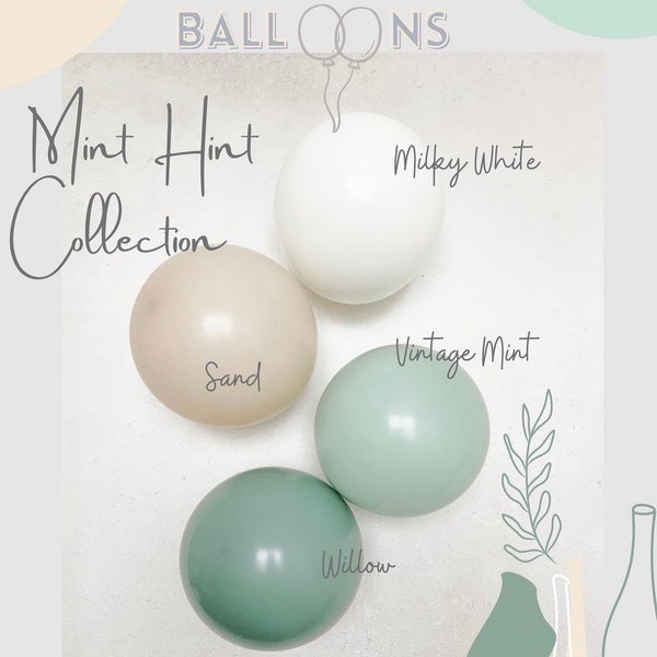 DYI Balloon Garland Arch Kit/High Quality Matte Colors Balloons/ Mint/Sand/Baby Shower