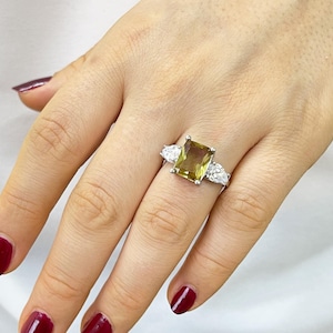 Sultanite Stone Silver Ring, Sultanite Stone Ring that Changes Color During the Day, Turkish Diaspore Sultanite Stone Ring