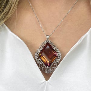 Huge Sultanite Silver Pendant, Color Changing Stone Sultanite Pendant, 925 Sterling Silver Necklace, Turkish Diaspore Pendat, Gift Idea